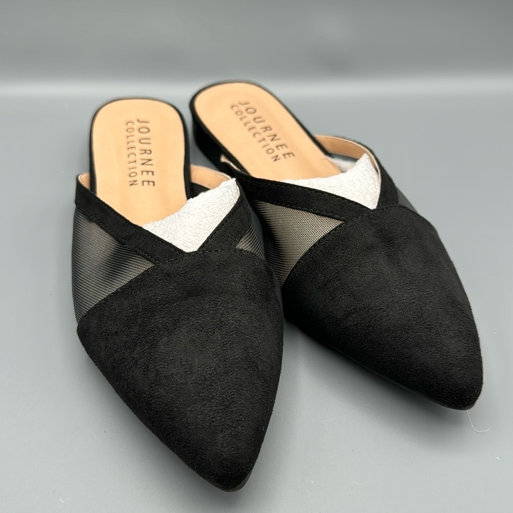 Journee Collection Womens Reeo Slip On Pointed Toe Mules Flats *